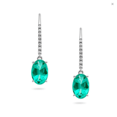 Emerald & Diamond Earrings (18ct) - Dracakis Jewellers